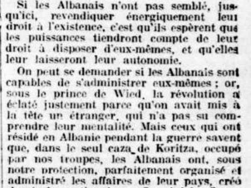 Letra e komandantit francez : “Grekët duhet të kuptojnë se edhe Shqipëria ka të drejtë të ekzistojë…”