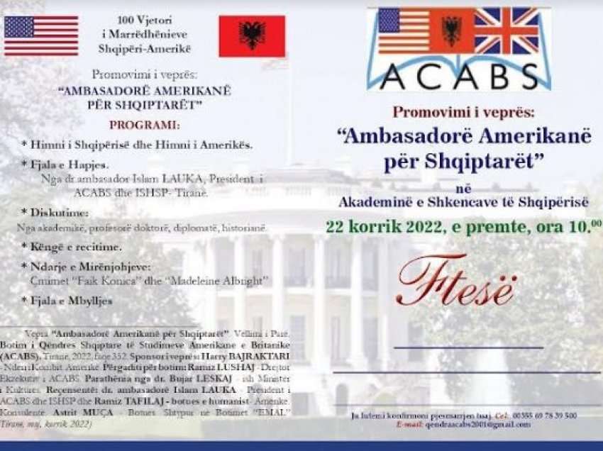 Vepra “Ambasadorë Amerikanë për Shqiptarët”