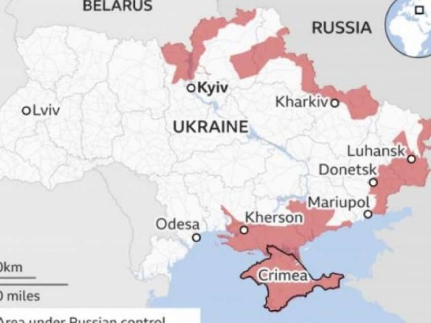 ​Sa territor të Ukrainës po e kontrollon Rusia
