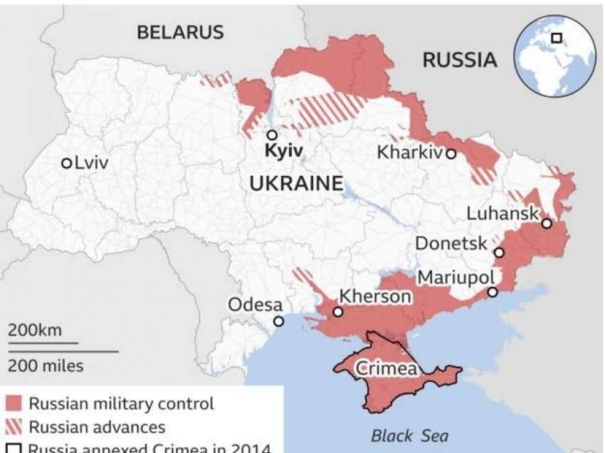 Publikohet harta/ Sa kanë avancuar trupat e Putinit - Moska iu ‘pret’ ukrainasve rrugët me Perëndimin
