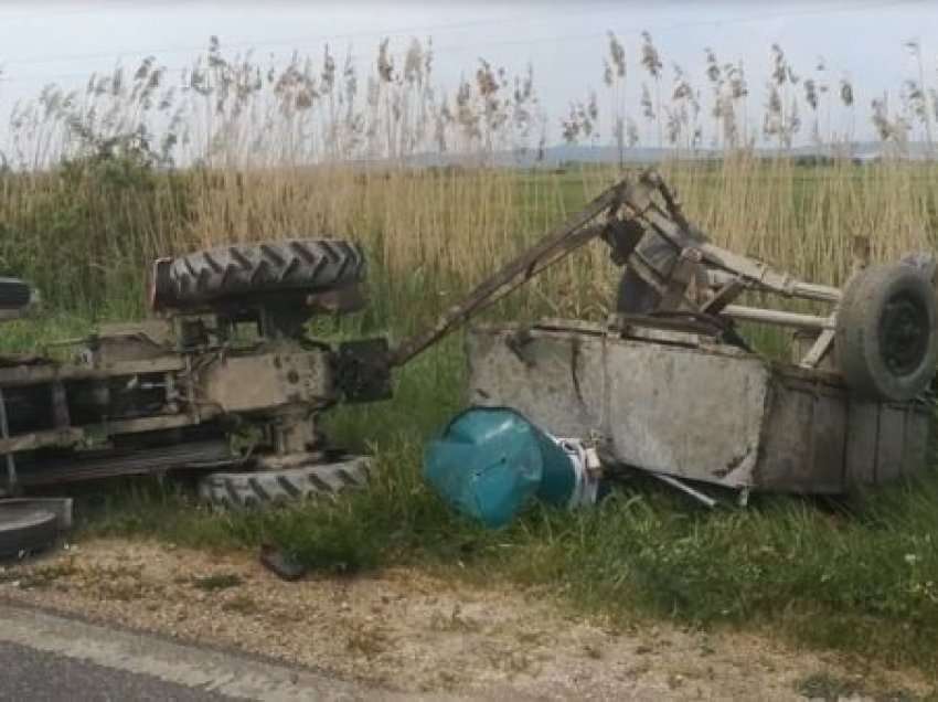 Furgoni përplaset me traktorin në segmentin Lushnjë-Fier, plagoset rëndë fermeri! Transportohet me urgjencë në spital 