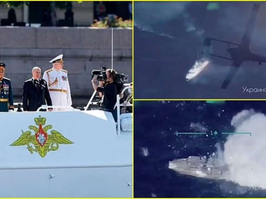 Publikohen pamjet që supozohet se tregojnë momentin kur Ukraina shkatërron ‘varkën e paradës së Putinit