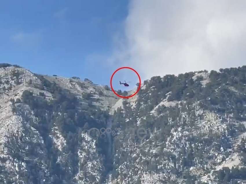 Nxirret turisti i plagosur nga mali i Çikës, transportohet me helikopter drejt Tiranës