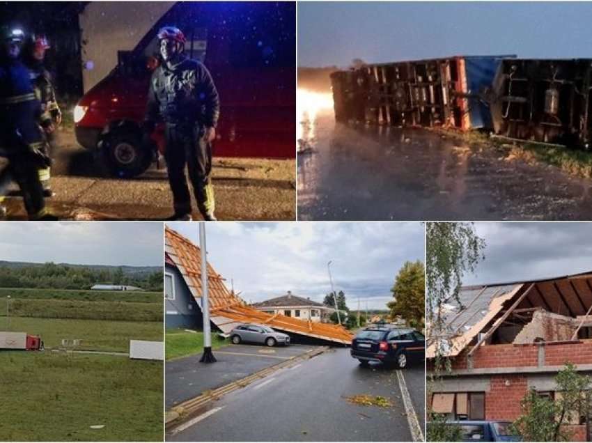 Stuhia shkatërroi një rajon në Kroaci – shkatërroi çati, përmbysi kamionë dhe dëmtoi shumë automjete