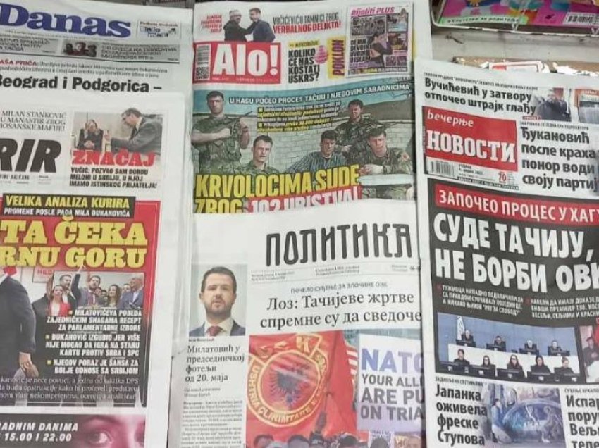 Mediat serbe e vendosin Thaçin në faqe të para