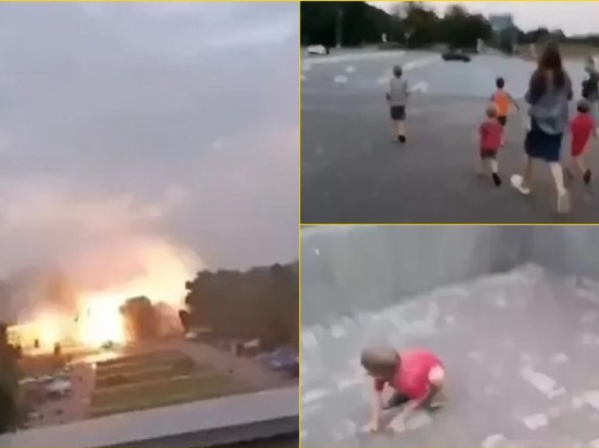 Momenti kur fëmijët e tmerruar bërtisnin ndërsa raketat ruse u hodhën afër një parku në Ukrainë