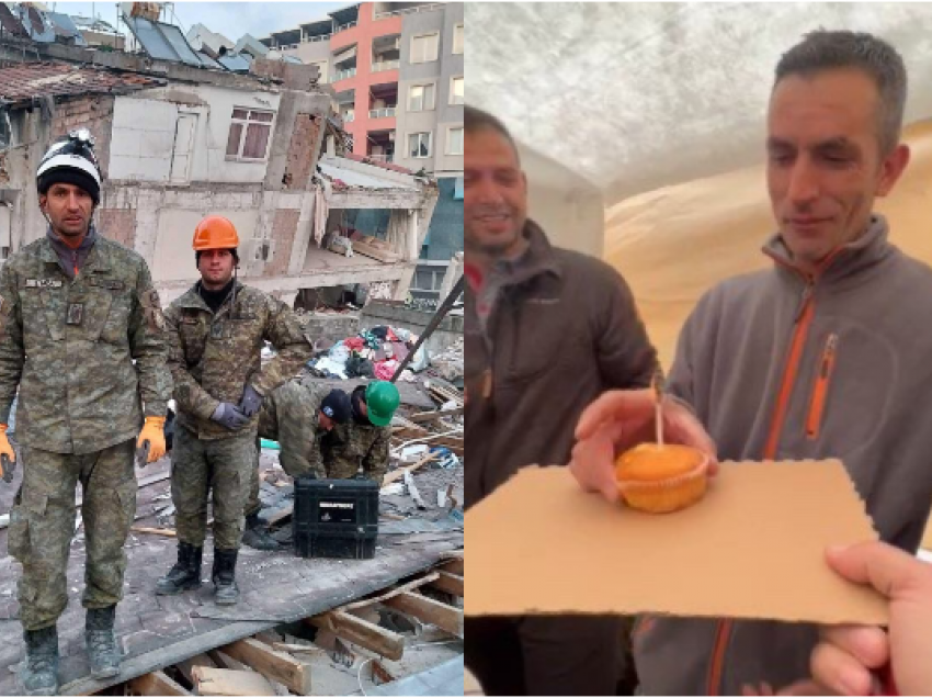 Ushtari i FSK-së feston ditëlindjen në rrënojat e tërmetit në Turqi