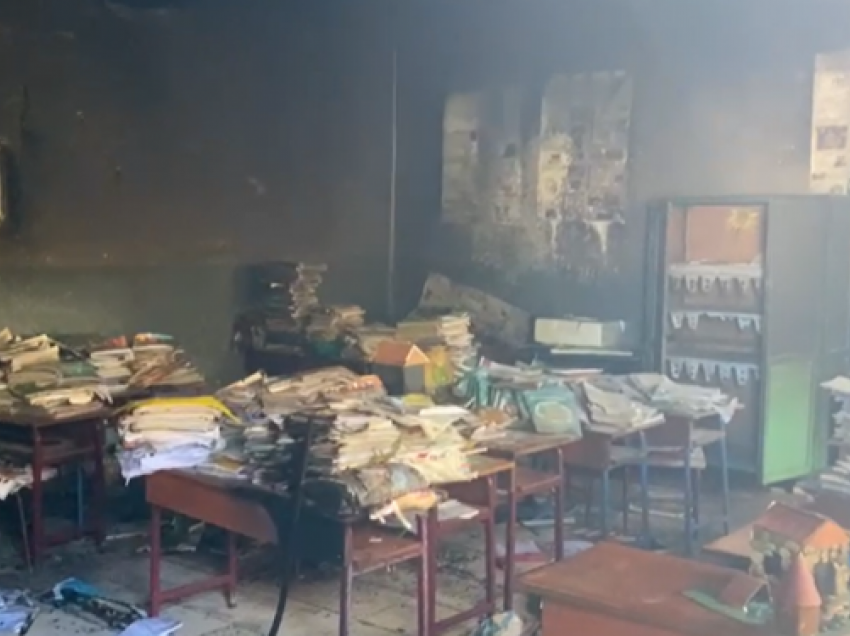 Ministrja e Arsimit reagon për zjarrin në shkollën 9-vjeçare: Po marrim masa që të jetë gati ditën e enjte