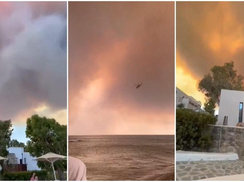 Mijëra të evakuar nga zjarret në ishullin grek të Rodosit, temperaturat në fundjavë priten deri në 45 gradë Celsius