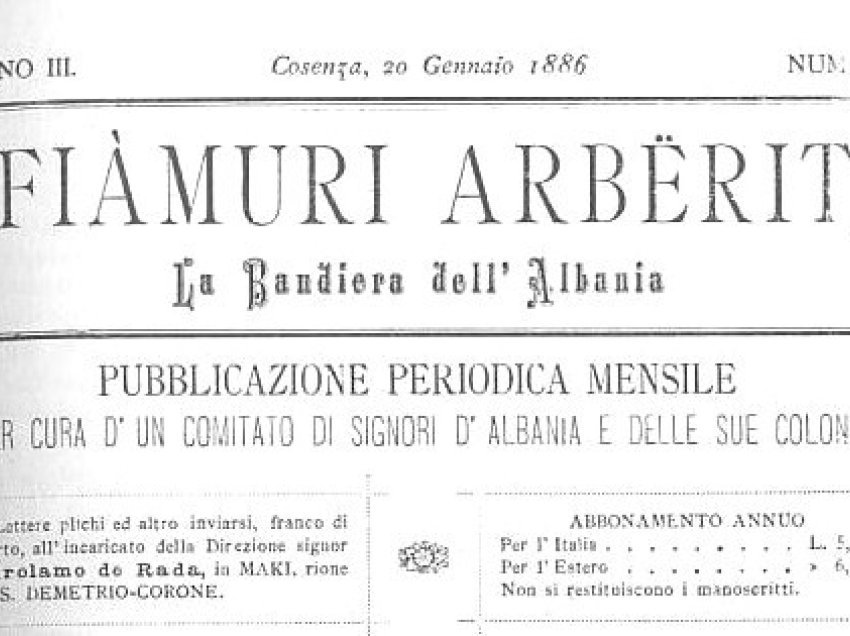 “Flamuri i Arbërit” i Jeronim De Radës – Revista arbëreshe e para në gjuhën shqipe