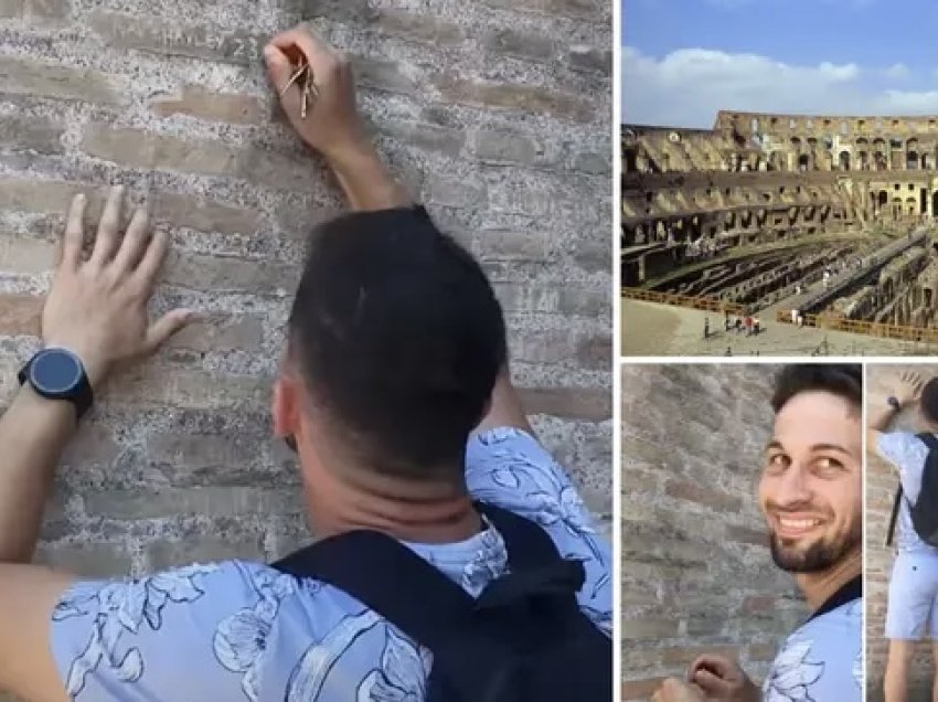Tërbohen italianët, turisti gërvisht emrin e të dashurës te Koloseu i Romës
