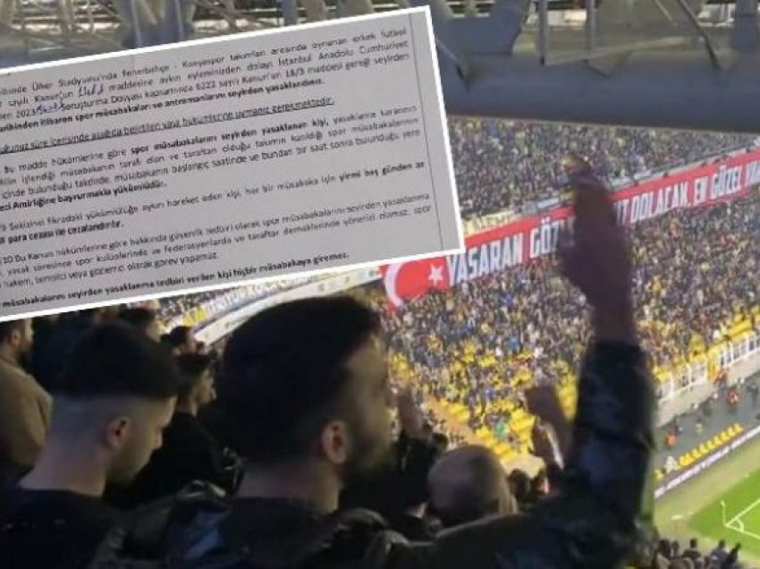 Disa tifozë të Fenerbahçes kërkuan dorëheqjen e Erdoganit, qeveria turke ua ndalon hyrjen në stadiume