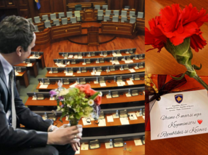 Kryeministri Kurti merr falënderime: Për 8 Mars të gjitha grave deputete u dha dhurata