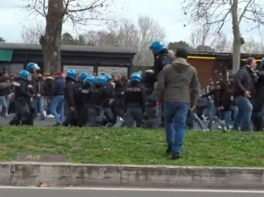 Tifozët e Romës përplasen me policinë para derbit me Lazion