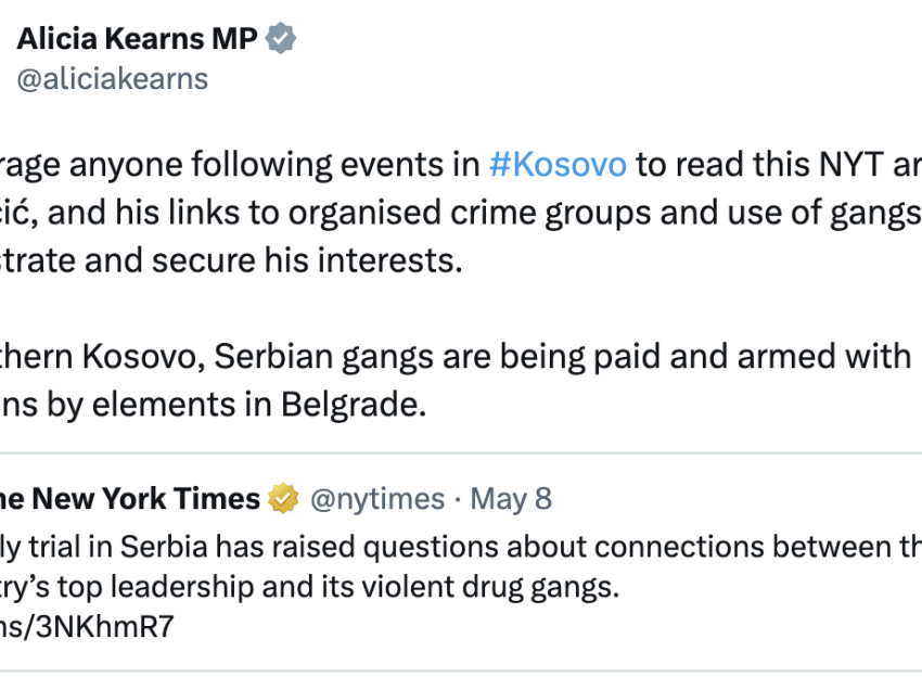 Deputetja britanike: Bandat serbe në veri po paguhen dhe armatosen nga Beogradi