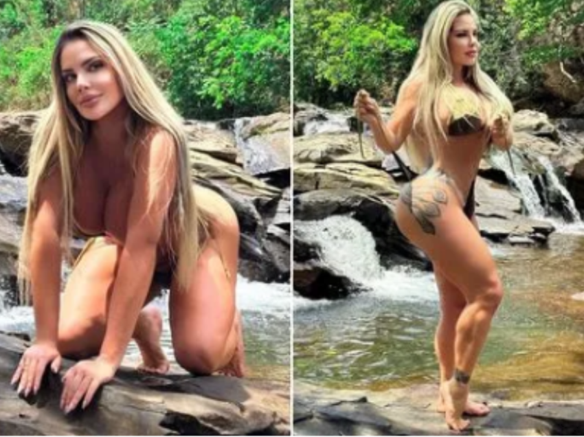 Avokatja ‘më joshëse në botë’ habit fansat në pozat me mini-bikini nga ujëvara e famshme në Brazil 