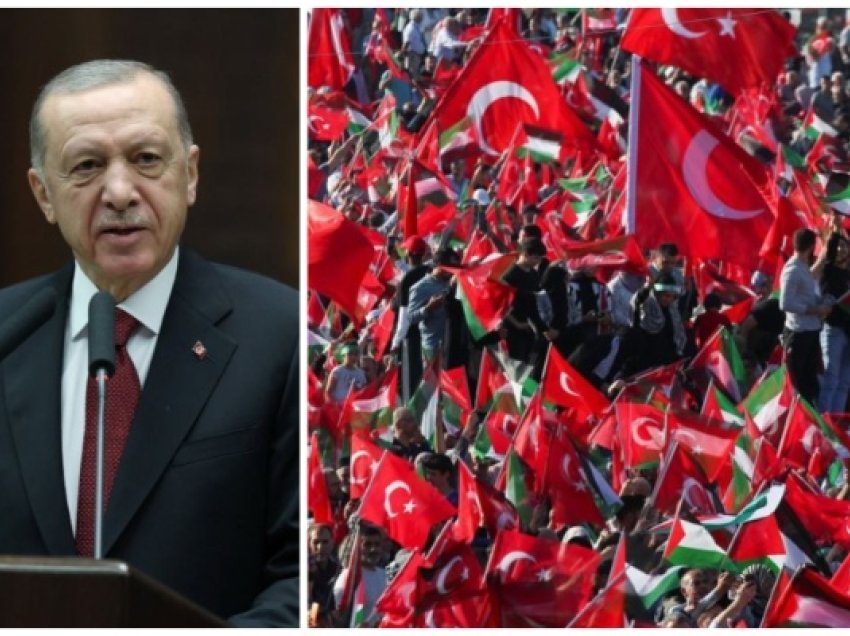 Tubim masiv pro Palestinës në Stamboll, Erdogan: Izraeli është një pushtues