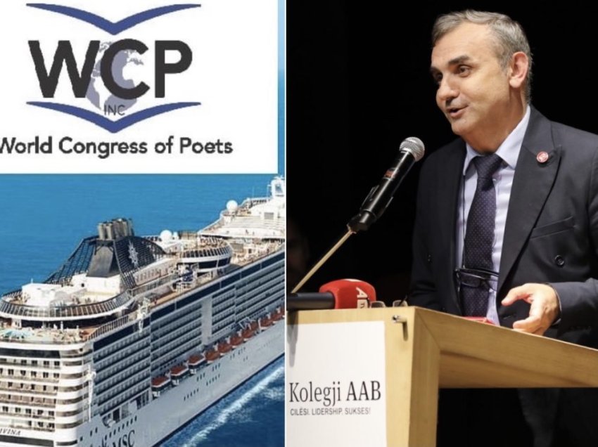 Poezia shqiptare mbi ujë në anijën gjigante - Poeti Lulzim Tafa mysafir nderi në Kongresin botëror të poetëve në Itali