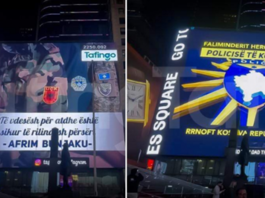Billboarda falënderues për Policinë e Kosovës shfaqën në zemër të New York-ut