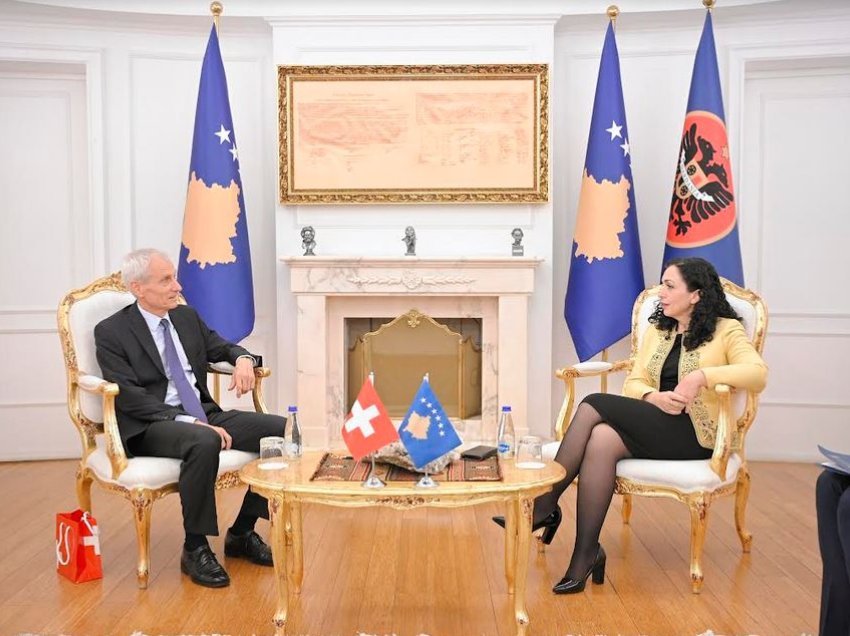 Presidentja Osmani priti në takim lamtumirës ambasadorin e Zvicrës, Thomas Kolly