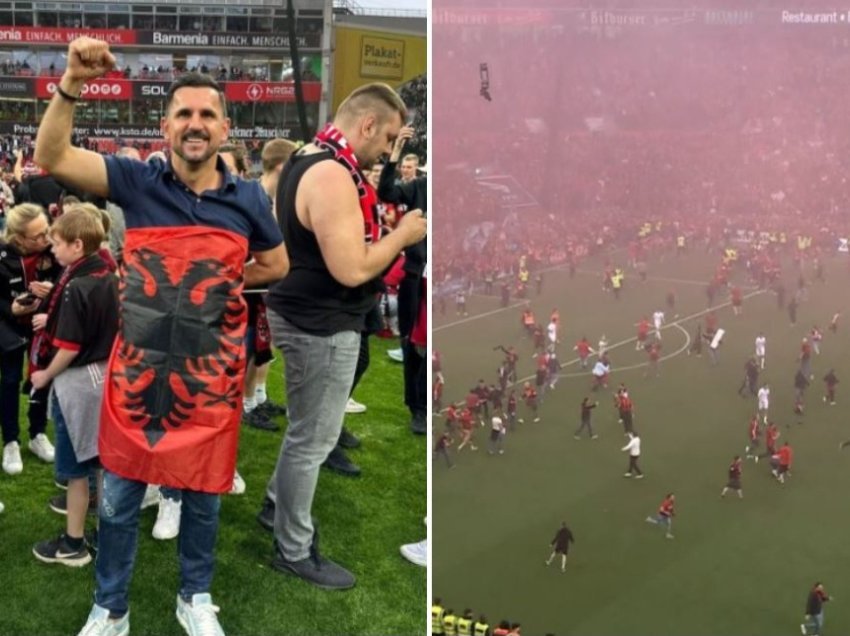 Ish-futbollisti i Kombëtares së Shqipërisë dhe Vllaznisë feston me flamurin kuqezi titullin e Leverkusenit