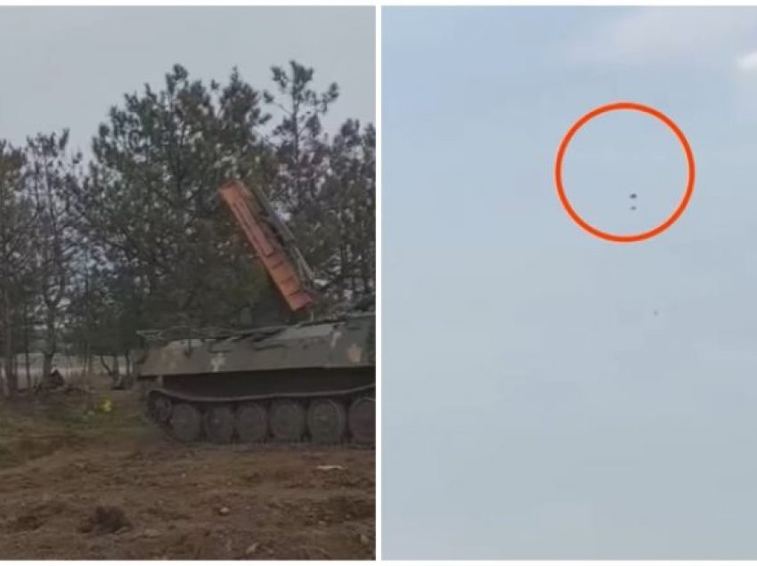 Pamje nga aksioni: Strela 10, mbrojtja kundërajrore ukrainase rrëzon dronin rus