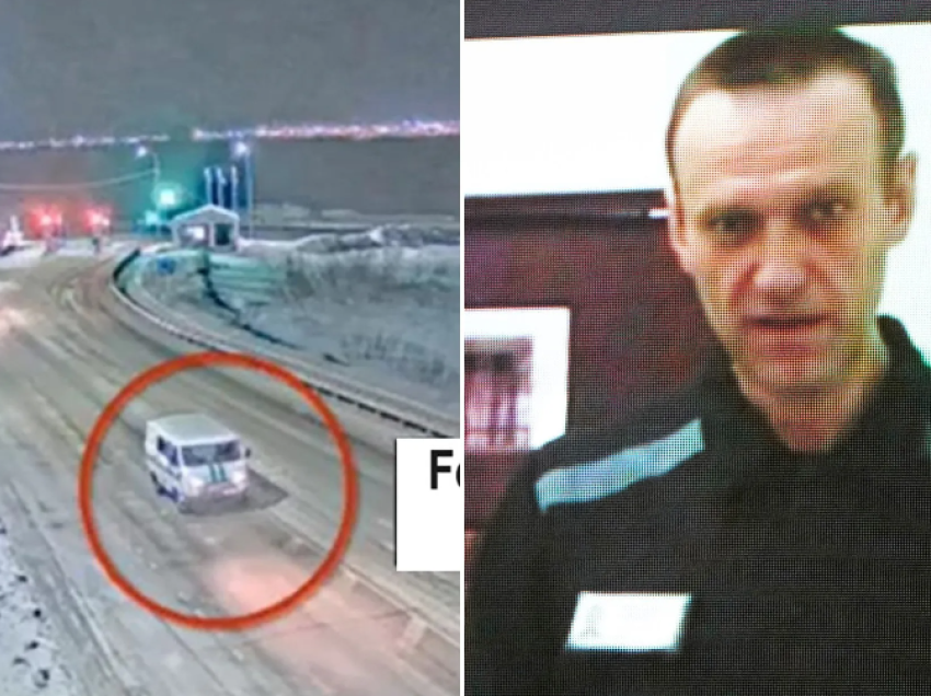 Pamje: Raportohet se kjo ishte autokolona që e nxori trupin e Navalny nga burgu i Arktikut në mes të natës