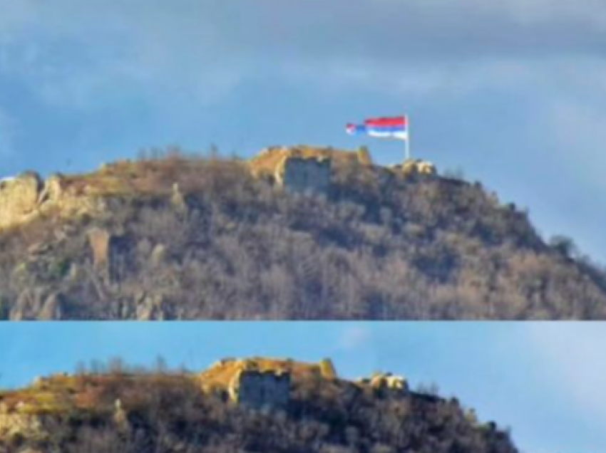 Flamuri serb largohet edhe nga Kalaja e Zveçanit