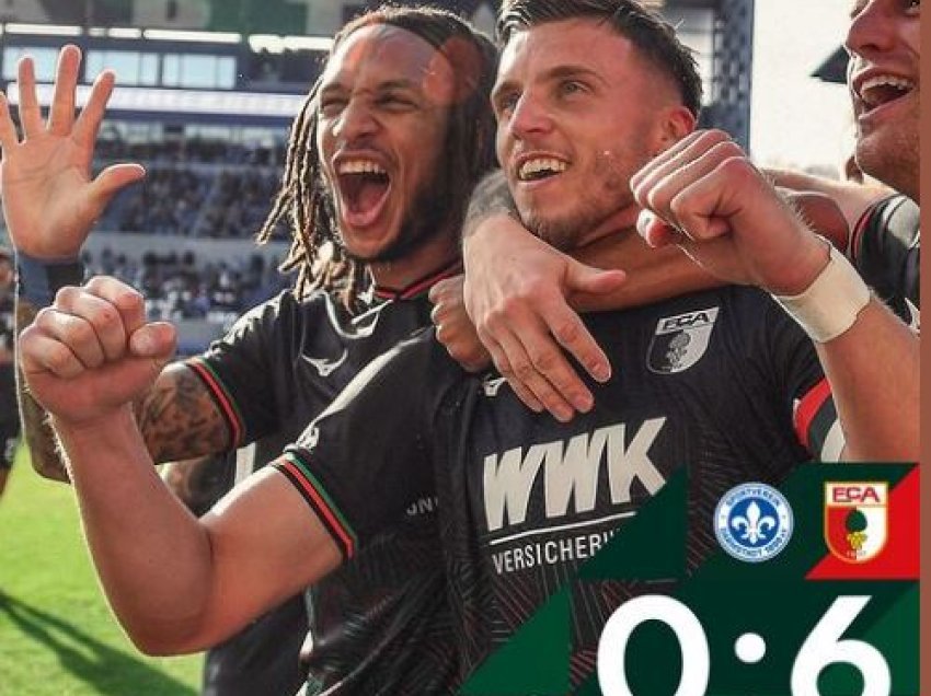 Augsburg shënon 5 gola për 29 minuta, Darmstadt pëson fiasko 