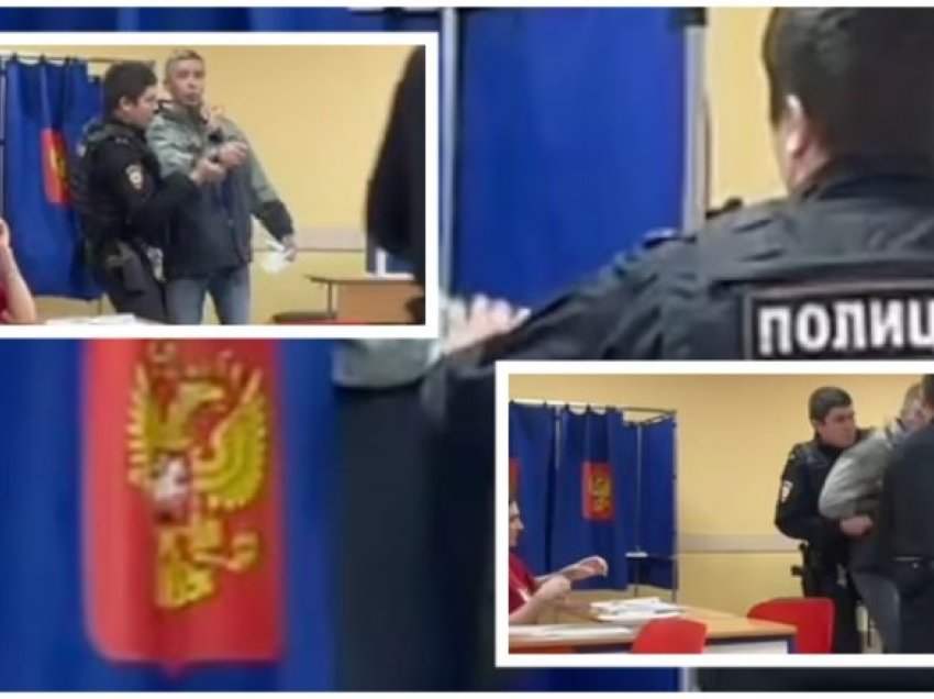 Nuk votoi për të ‘duhurin’, policia ruse e nxjerr zvarrë burrin nga kabina e votimit