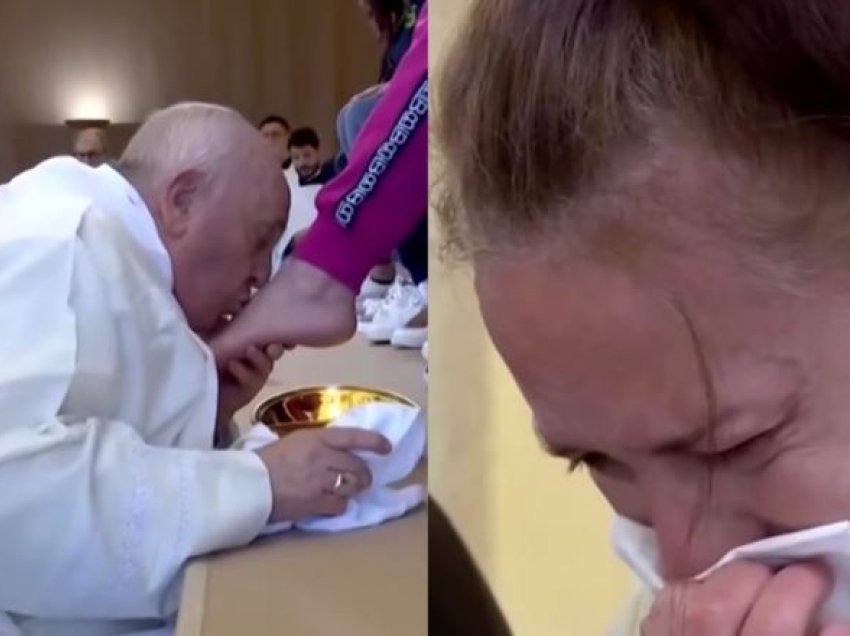 Pamje emocionuese: Papa ua lan dhe ua puth këmbët të burgosurave, ato qajnë nga emocionet